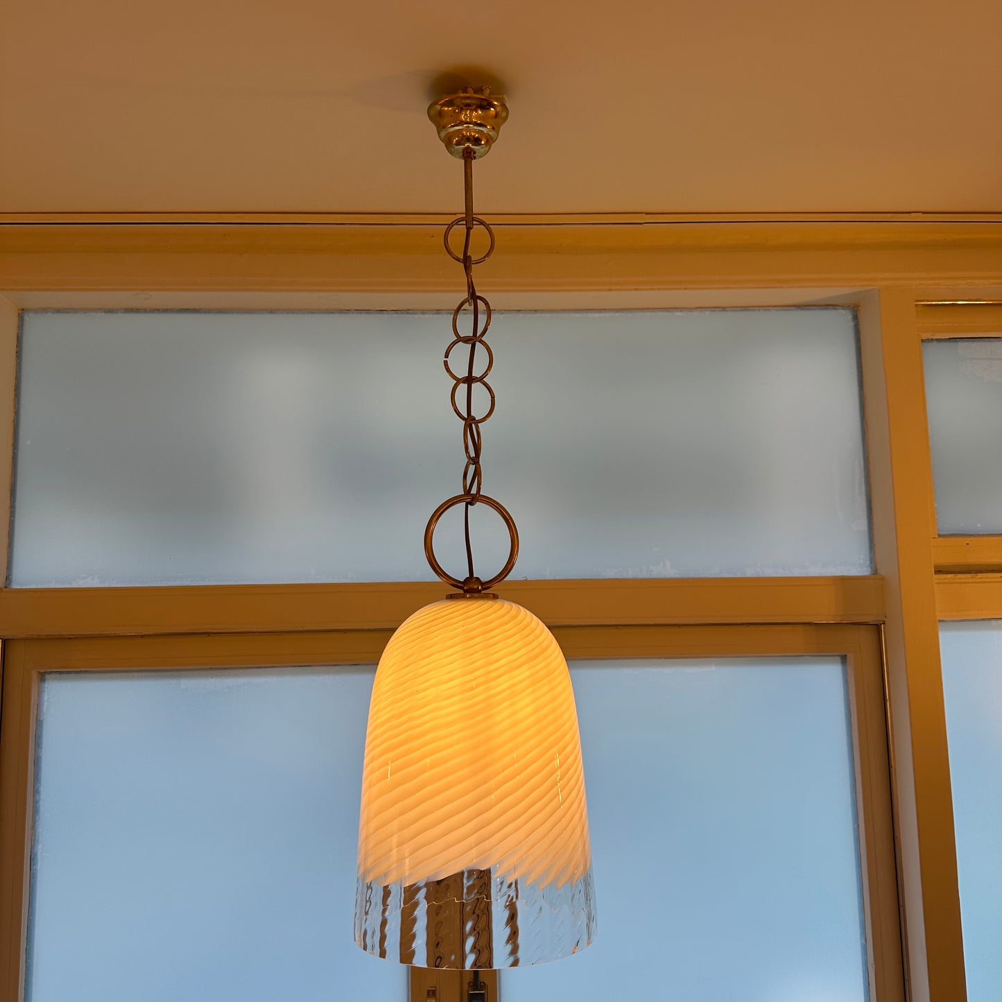 Murano glass hanging bell pendant light