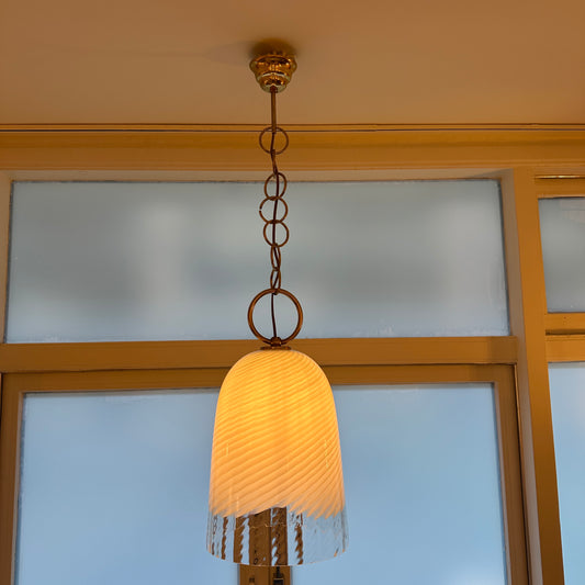 Murano glass hanging bell pendant light