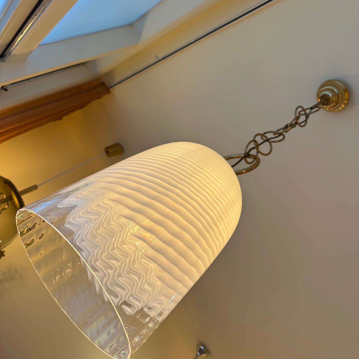 Murano glass hanging bell pendant light