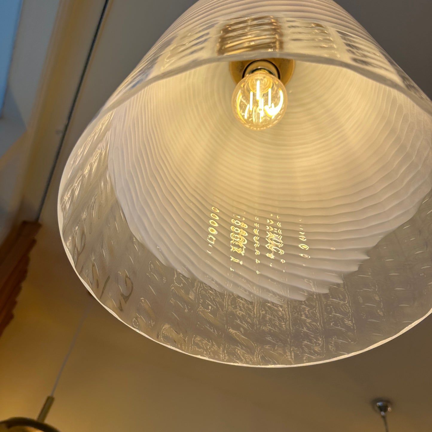 Murano glass hanging bell pendant light