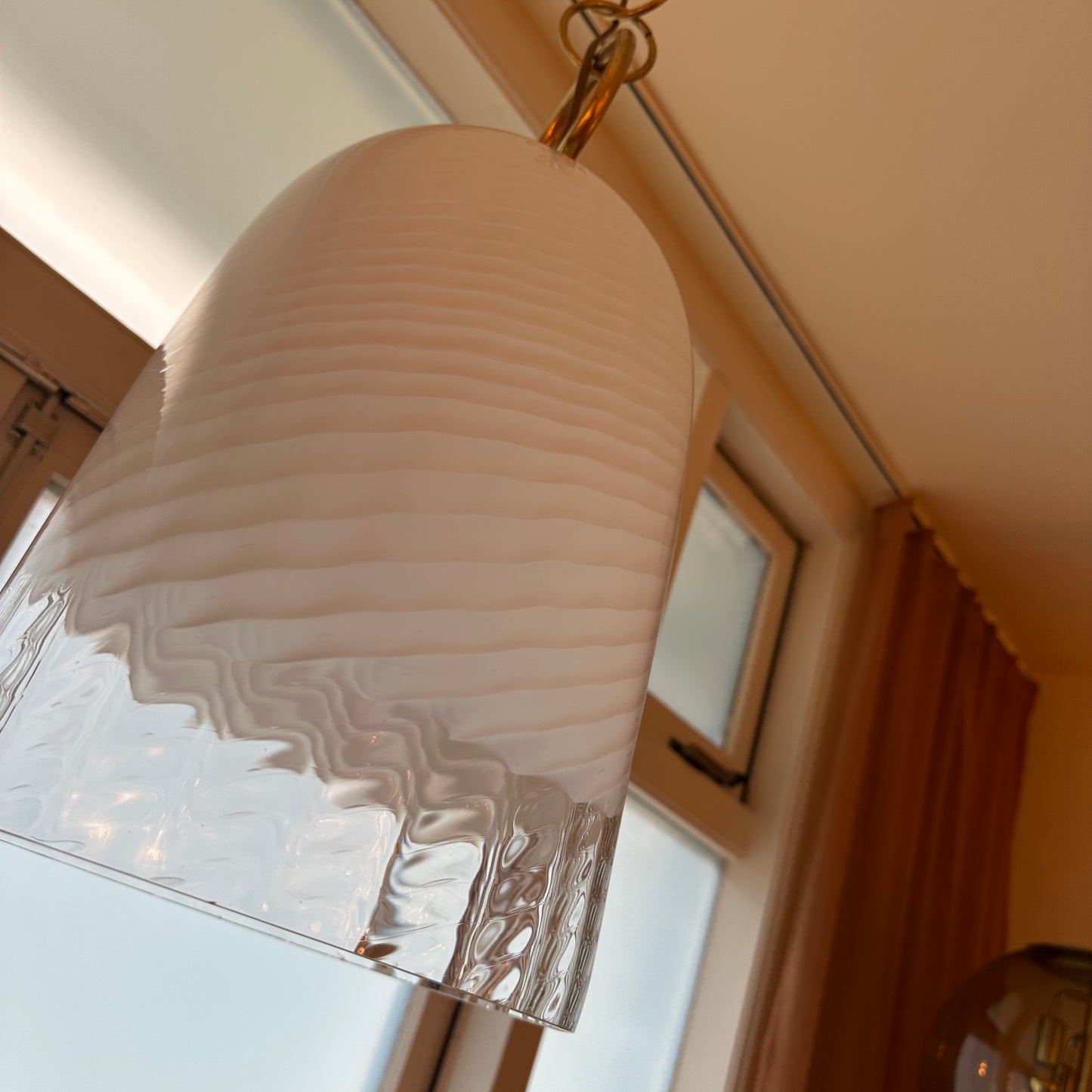 Murano glass hanging bell pendant light