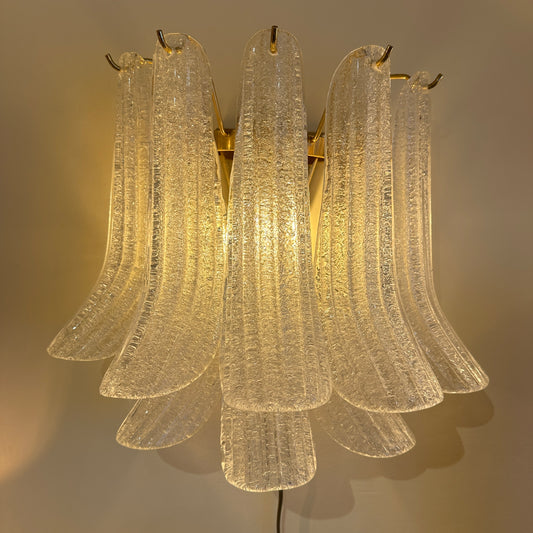 Glass wall light with Murano glass petals