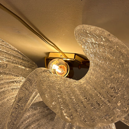 Glass wall light with Murano glass petals