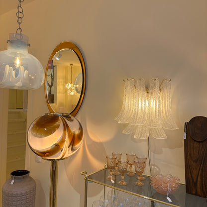 Glass wall light with Murano glass petals