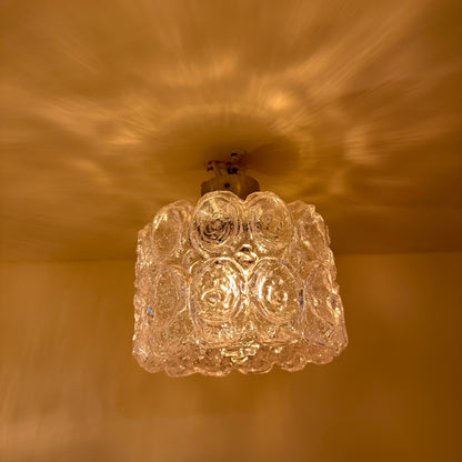 Heavy glass ceiling light from Glashutte Limburg