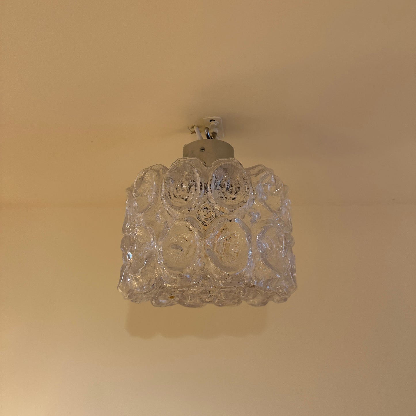 Heavy glass ceiling light from Glashutte Limburg