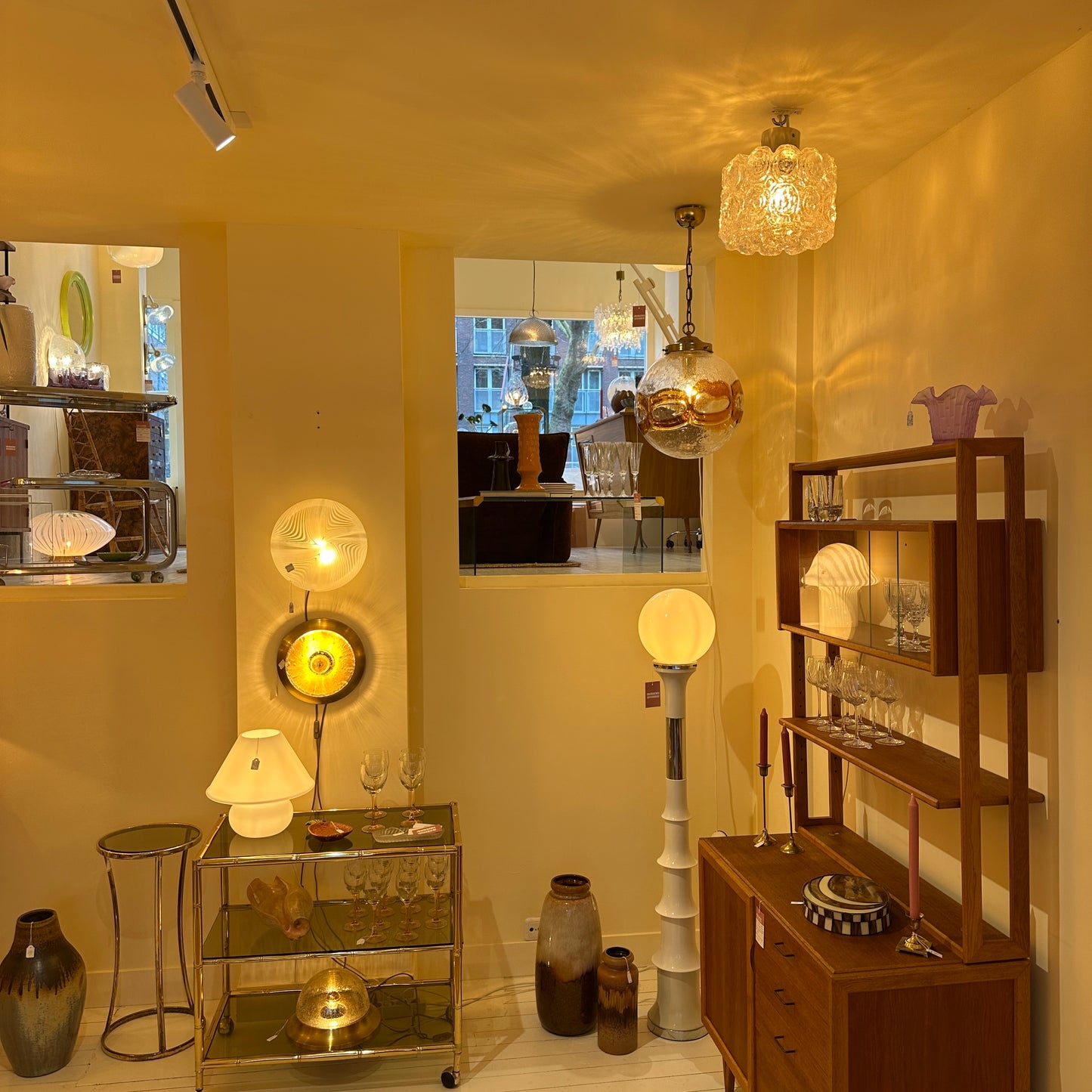 Heavy glass ceiling light from Glashutte Limburg