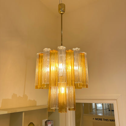 Multicolor amber tronchi chandelier from Italy