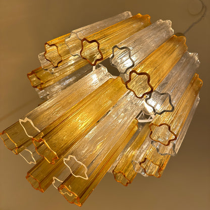 Multicolor amber tronchi chandelier from Italy