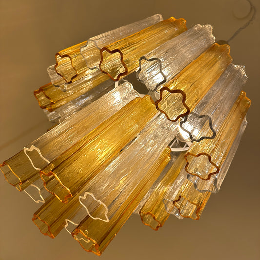 Multicolor amber tronchi chandelier from Italy