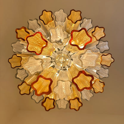Multicolor amber tronchi chandelier from Italy