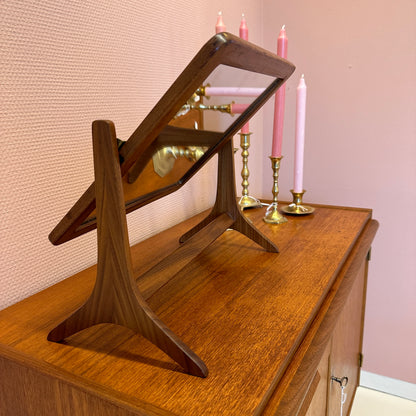 1950's Teak vanity desk mirror