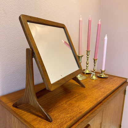 1950's Teak vanity desk mirror