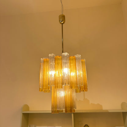Multicolor amber tronchi chandelier from Italy