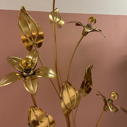 Brass flower floor lamp