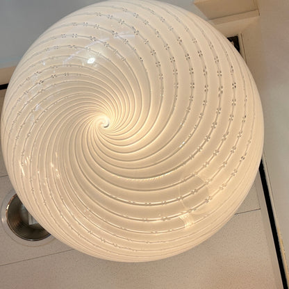 XL Witte Murano Swirl globe hanglamp