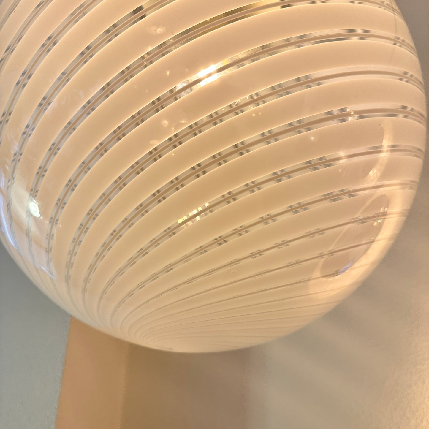 XL Witte Murano Swirl globe hanglamp