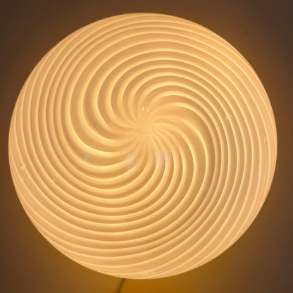 Swirl ‘candy’ murano rigadin glass ceiling / wall light