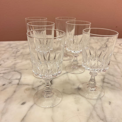 Set of 6 crystal wineglasses