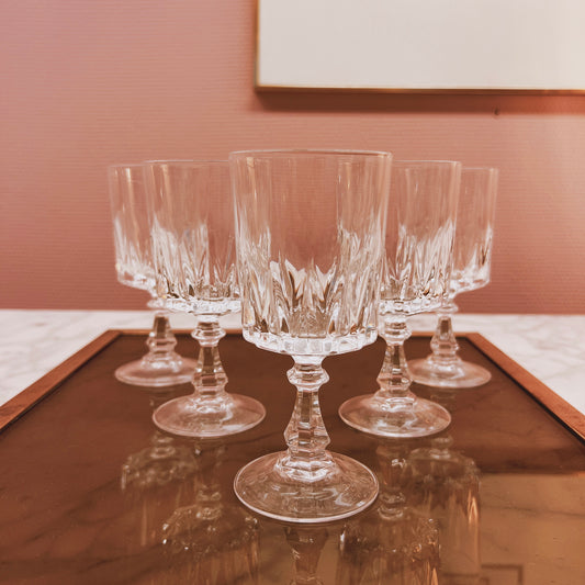 Set of 6 crystal wineglasses