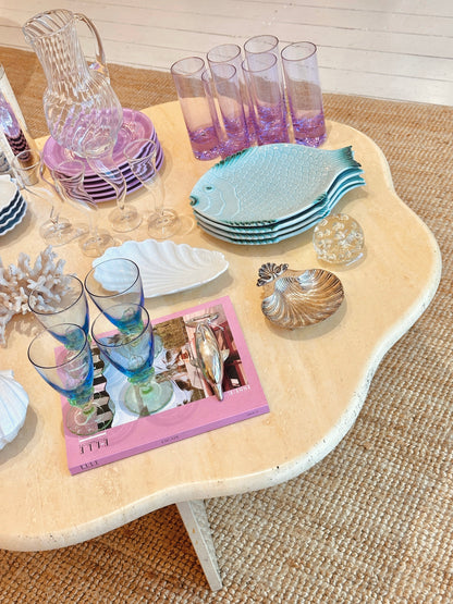 Travertine flower / cloud coffeetable