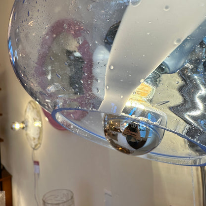Blue Italian round bubble chrome wall lights