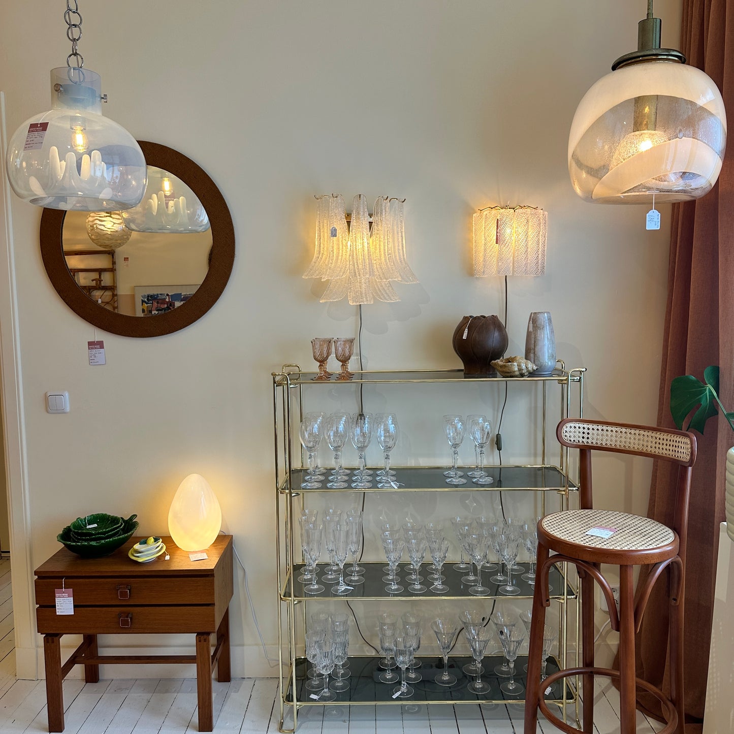 Italian Murano tube glass wall light, 1960s
