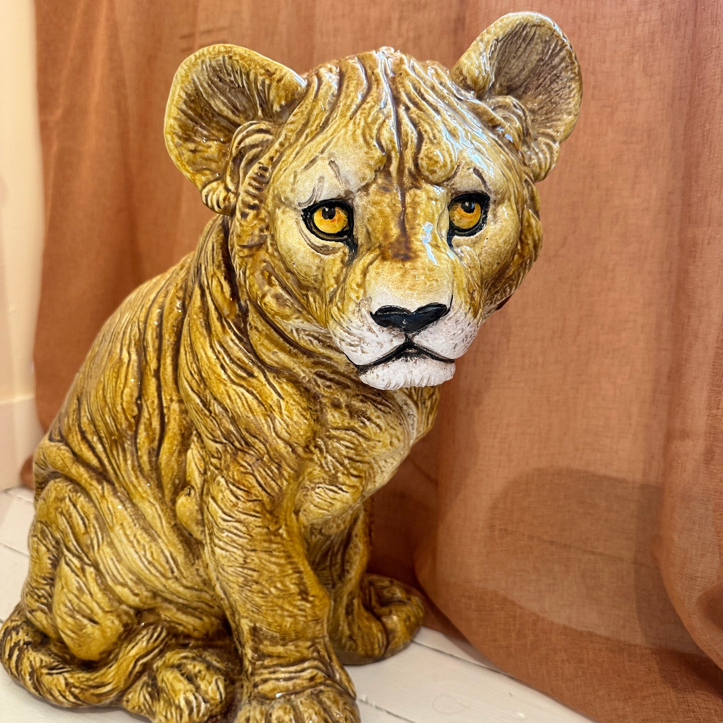 Terracotta Lions cub made in Italy