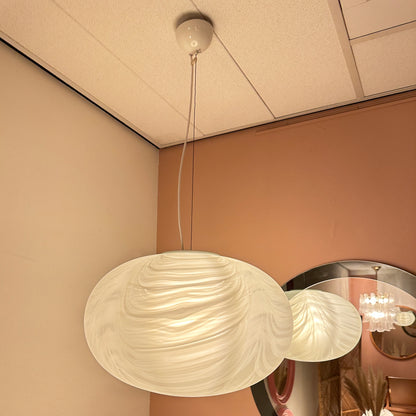 Ovale gemarmerde glazen hanglamp van muranoglas