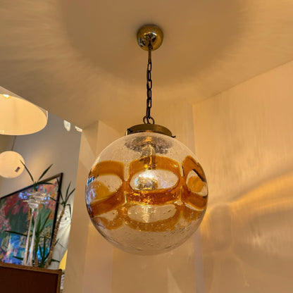 Kaiser Leuchten Murano glass amber bubble pendant