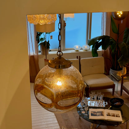 Kaiser Leuchten Murano glass amber bubble pendant