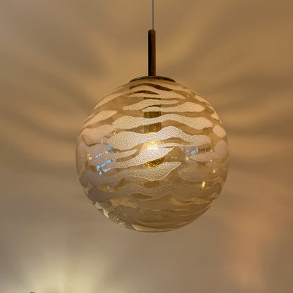 Fischer Leuchten textured glass globe pendant