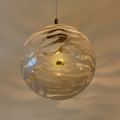 Fischer Leuchten textured glass globe pendant