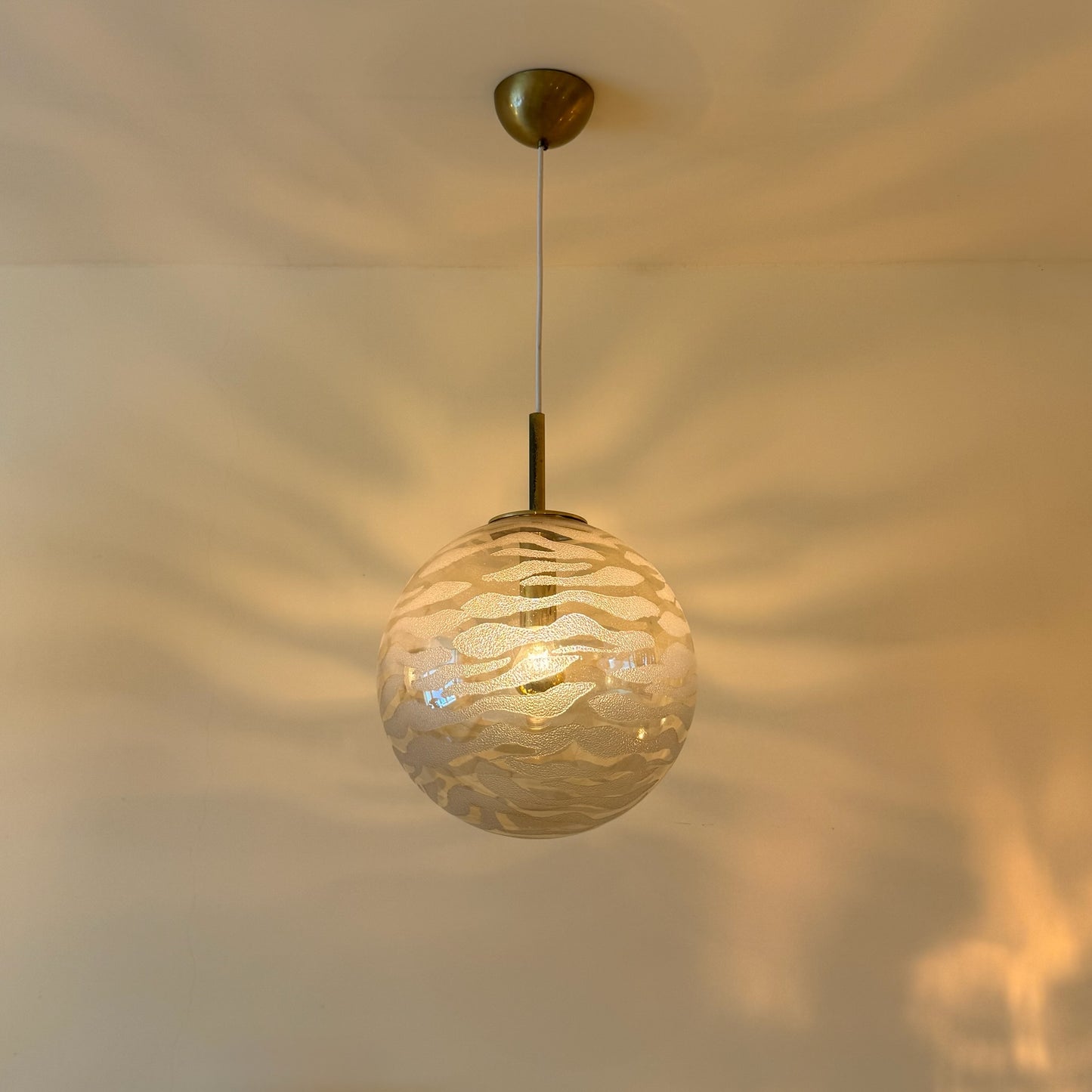 Fischer Leuchten textured glass globe pendant