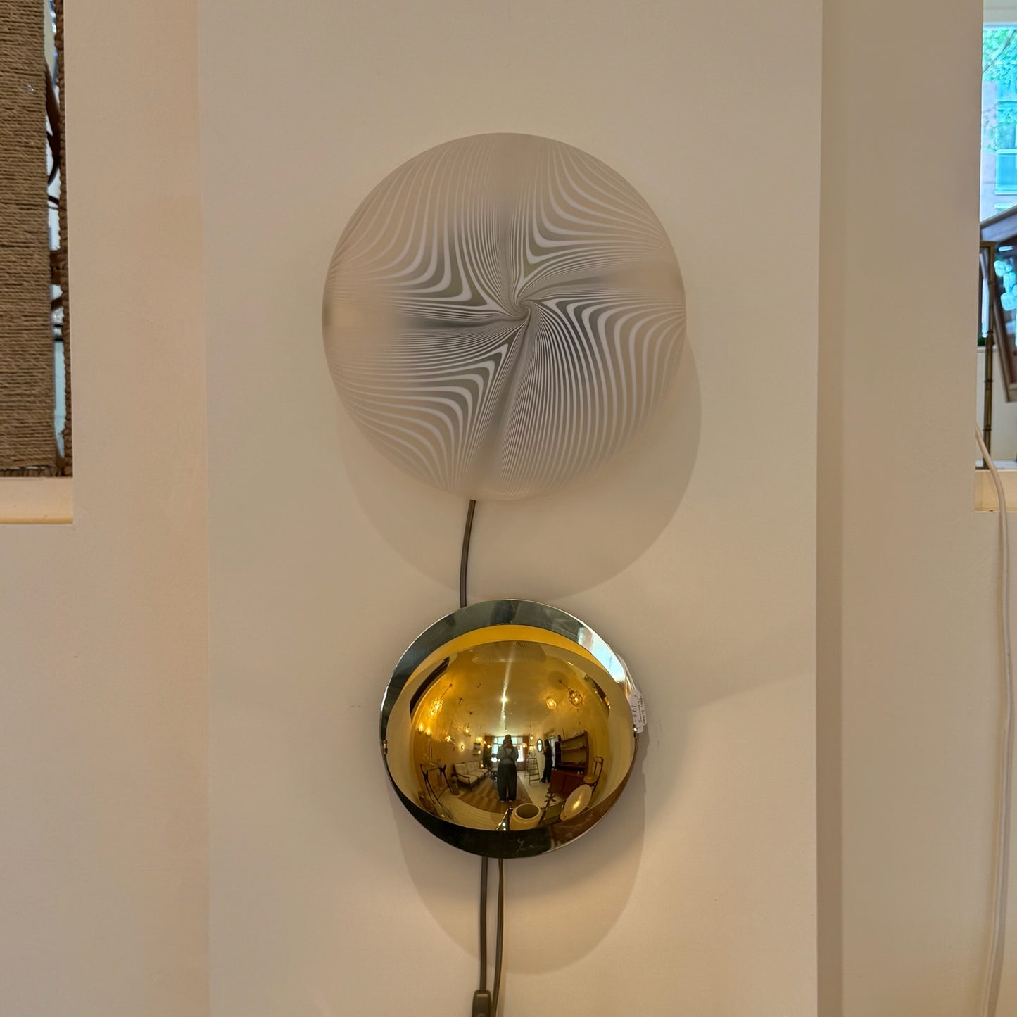 Italian Murano spiral ceiling or wall light