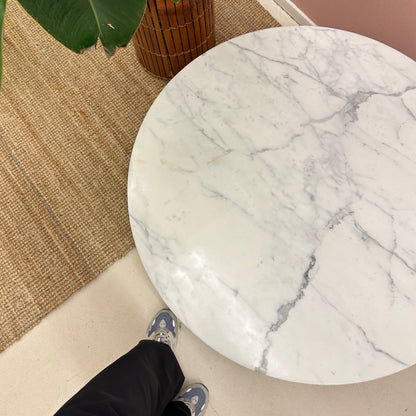 Round coffetable white carrara marble