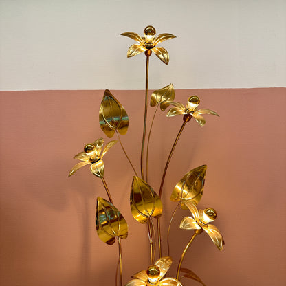 Brass flower floor lamp
