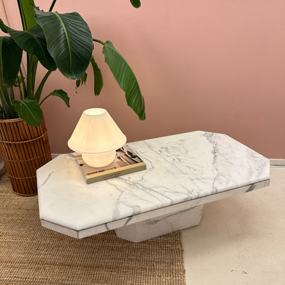 Carrara white marble rectangular coffee table