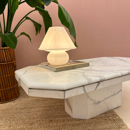 Carrara witmarmeren rechthoekige salontafel