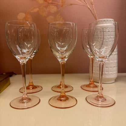 The classic vintage pink wineglass