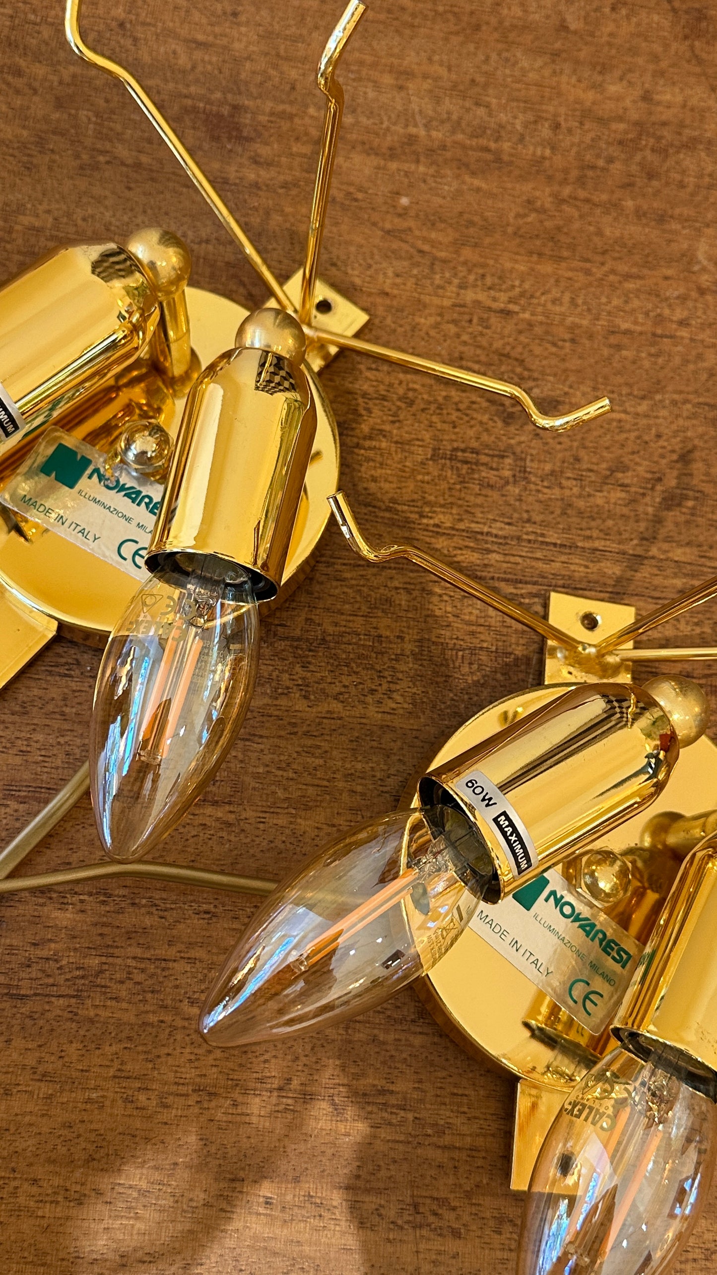 Pair of Murano glass wall sconces by Novaresi, 1970s