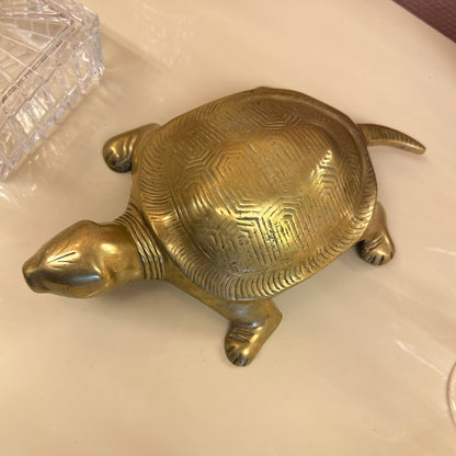 Brass sea turtle sculpture